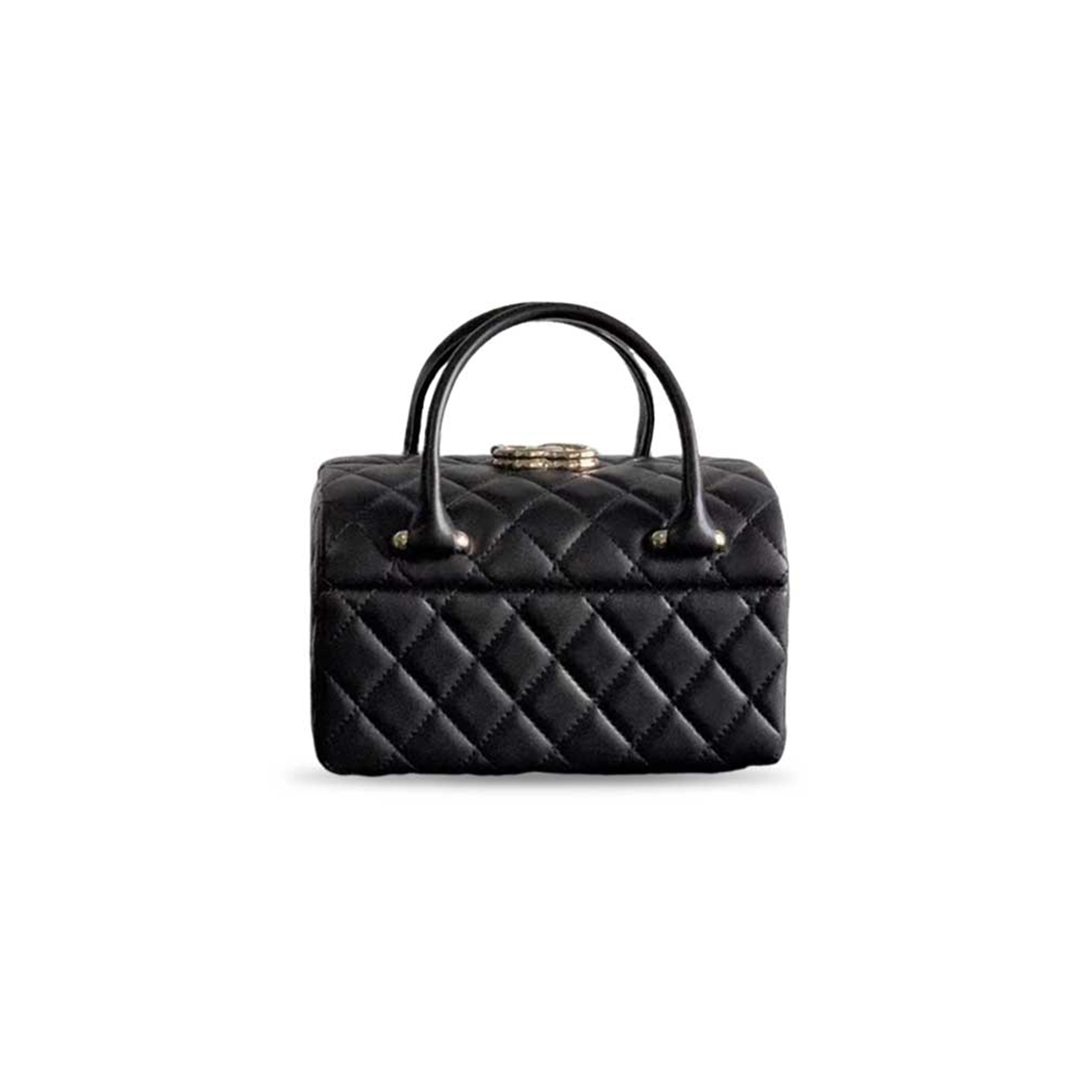 CHANEL BLACK LAMBSKIN BOX BAG AP5027 (16.5*15.5*11.5cm)